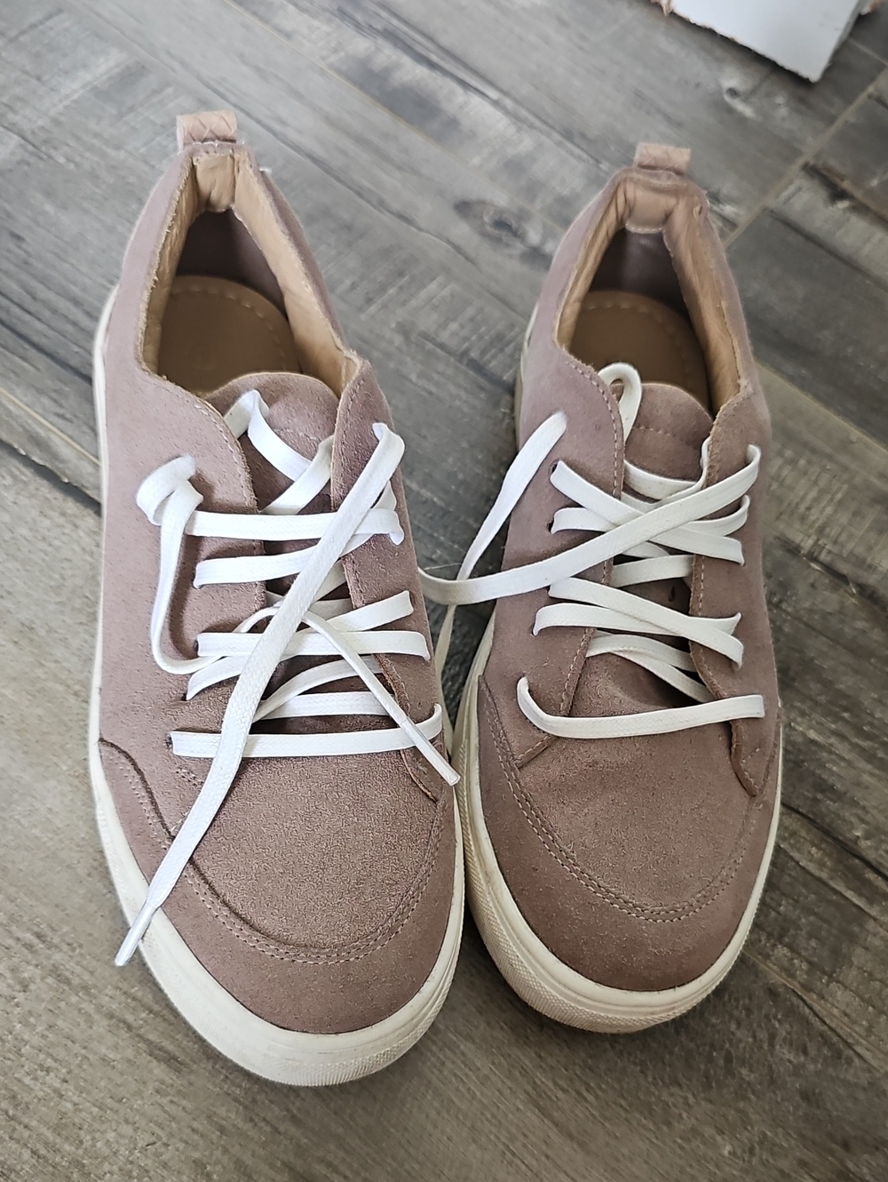 Kaanas Dusty Rose Leather Suede Lace-Up Sneakers Made In Brazil Size 7